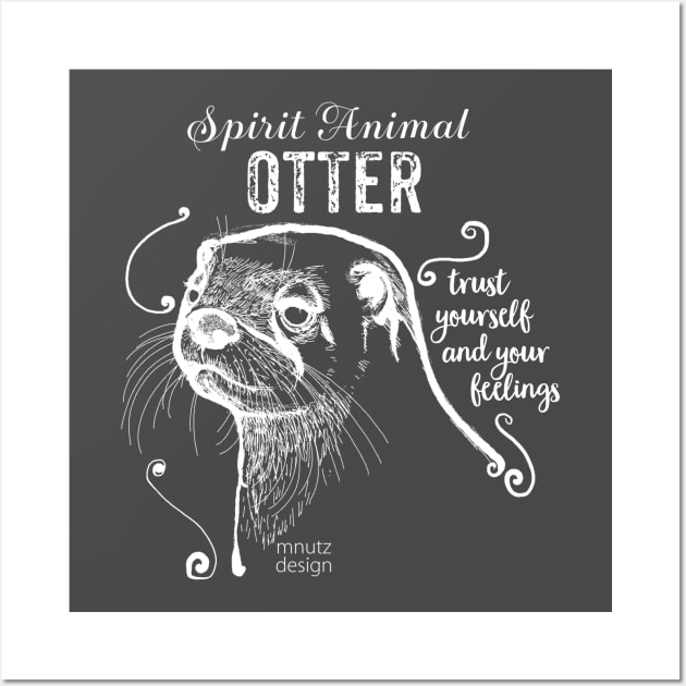 Spirit animal - Otter white Wall Art by mnutz